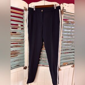 Tommy Hilfiger Navy Side Stripe Zip Hem Pants Size 6